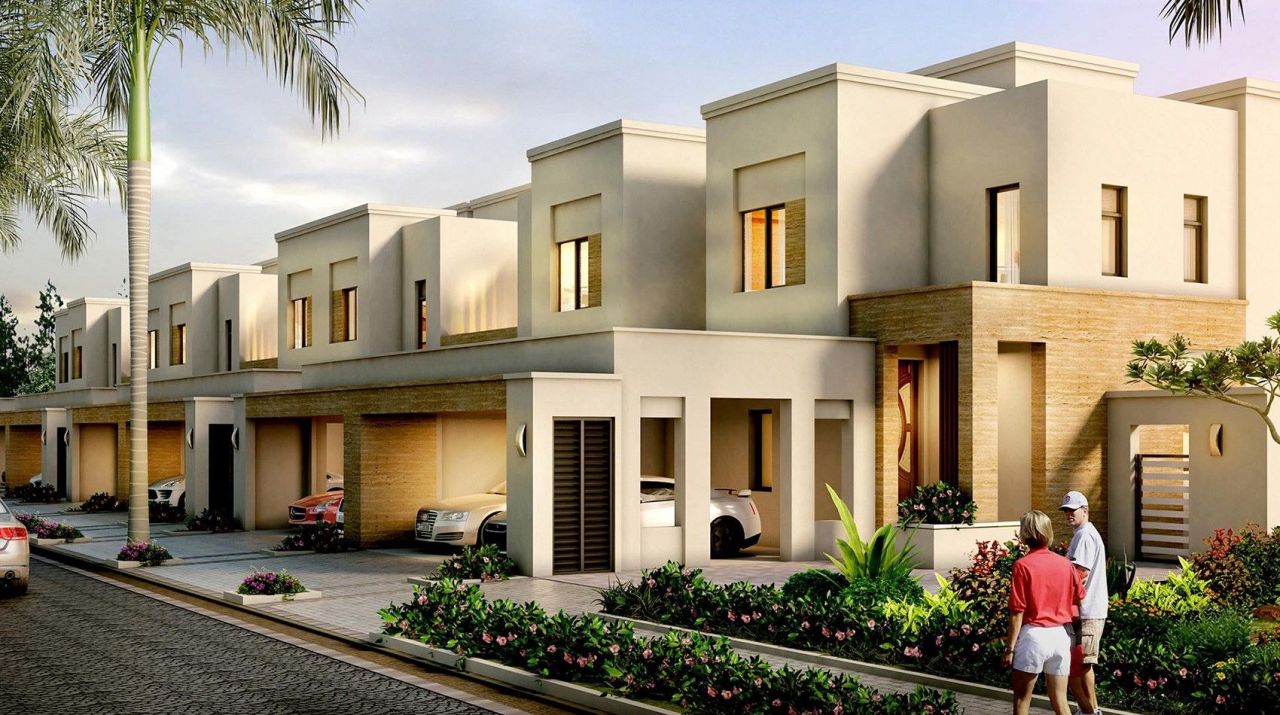 Modern townhouse communities in Dubai with landscaped gardens and family outdoor spaces